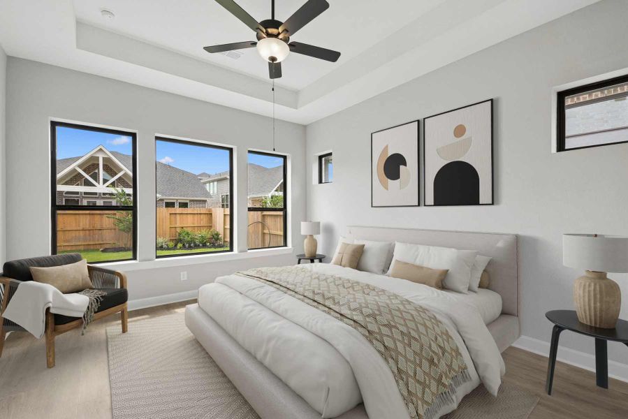 Representative furnished interior of a home built from the The Sedona by David Weekley Homes in Grange - Reserve Collection, Katy (Image 3). Representative furnished interior of a home built from the The Sedona by David Weekley Homes in Grange - Reserve Collection, Katy (Image 3).