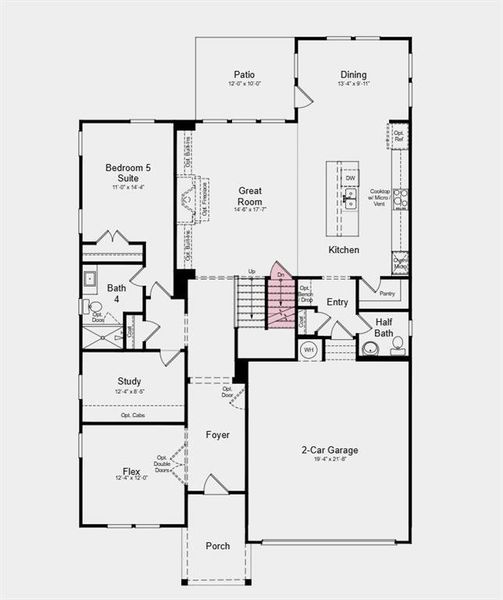 2D floor plan layout of this home in Bailey Fence, Dacula, GA (Image 3).