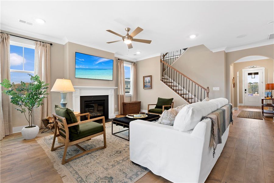 Living Room. Staged for photography—furniture and décor not included