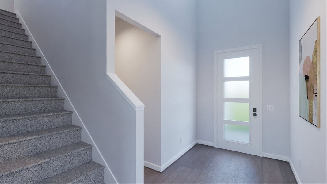 Representative unfurnished interior of a home built from the Audryna by New Home Co. in The Villas Collection at Novel, Austin (Image 13). Representative unfurnished interior of a home built from the Audryna by New Home Co. in The Villas Collection at Novel, Austin (Image 13).