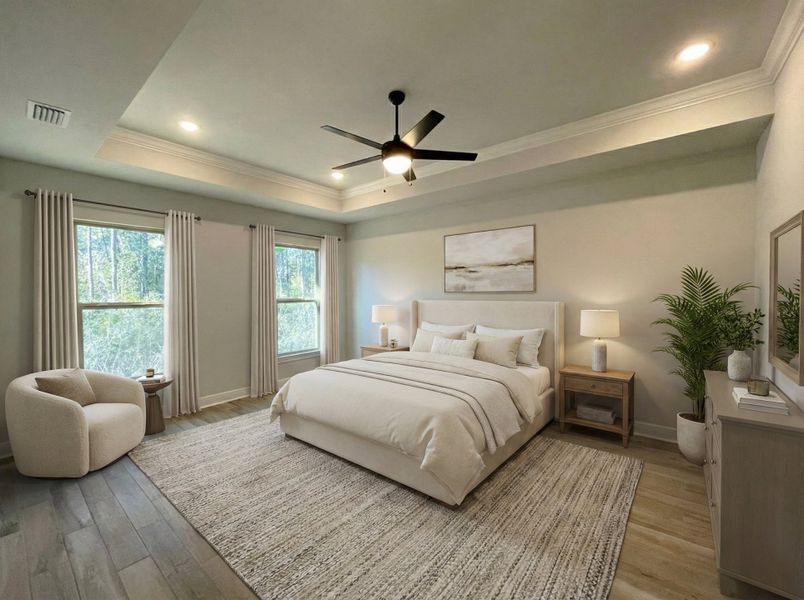 Front exterior of a new home in Iron Rock, Cantonment, FL, highlighting curb appeal (Image 5).