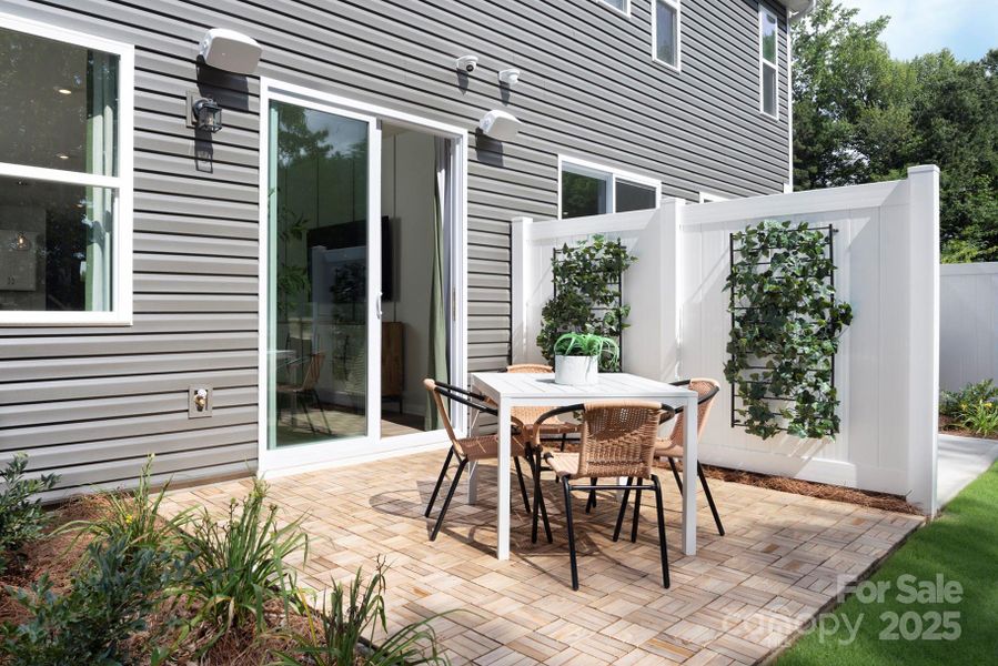 Exterior details and patio area of a home in , Charlotte (Image 1). Exterior details and patio area of a home in , Charlotte (Image 1).