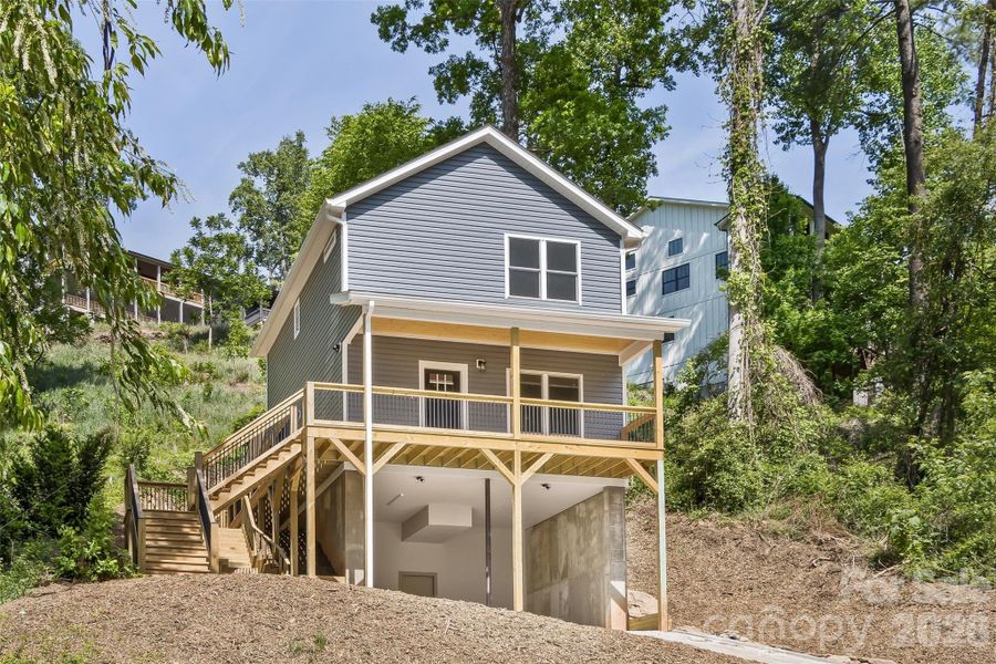 Exterior details and patio area of a home in , Asheville (Image 15).