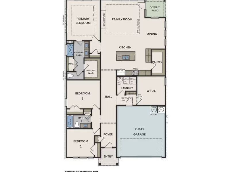 2D floor plan layout of this home in Parks at Foster Crossing, Anna, TX (Image 3).