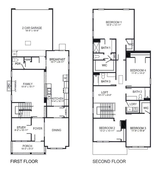 2D floor plan layout for the Adams by D.R. Horton in Shepherd's Farm, Mooresville, NC (Image 3). 2D floor plan layout for the Adams by D.R. Horton in Shepherd's Farm, Mooresville, NC (Image 3).