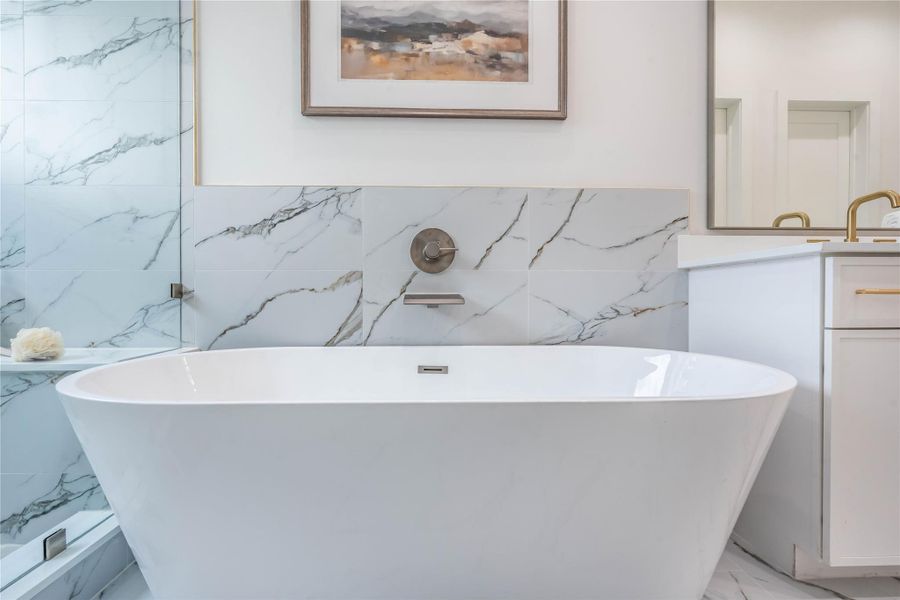 Primary Bathroom - Estimated completion July 31, 2025. Features 3 beds, 3.5 baths, 2 car garage, private driveway, office space, backyard and stainless steel Bosch appliances. Primary Bathroom - Estimated completion July 31, 2025. Features 3 beds, 3.5 baths, 2 car garage, private driveway, office space, backyard and stainless steel Bosch appliances.