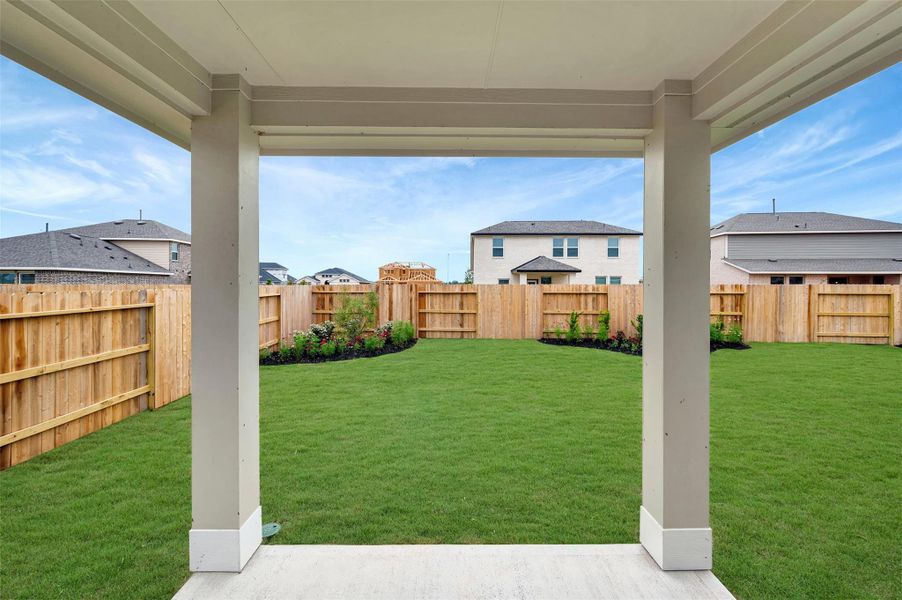 Enjoy the views from the covered patio