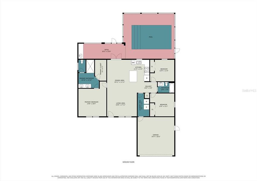 2D floor plan layout of this home in , Port Charlotte, FL (Image 7). 2D floor plan layout of this home in , Port Charlotte, FL (Image 7).