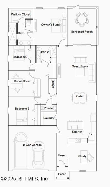 2D floor plan layout of this home in Edenbrooke at Hyland Trail | 55+: Edenbrooke at Hyland Trail 50s, Green Cove Springs, FL (Image 1). 2D floor plan layout of this home in Edenbrooke at Hyland Trail | 55+: Edenbrooke at Hyland Trail 50s, Green Cove Springs, FL (Image 1).