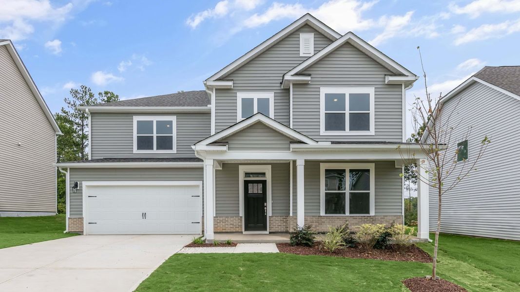 Representative exterior photo of a completed home built from the Jordan by D.R. Horton in Kalas Falls, Wake Forest, NC (Image 28). Representative exterior photo of a completed home built from the Jordan by D.R. Horton in Kalas Falls, Wake Forest, NC (Image 28).