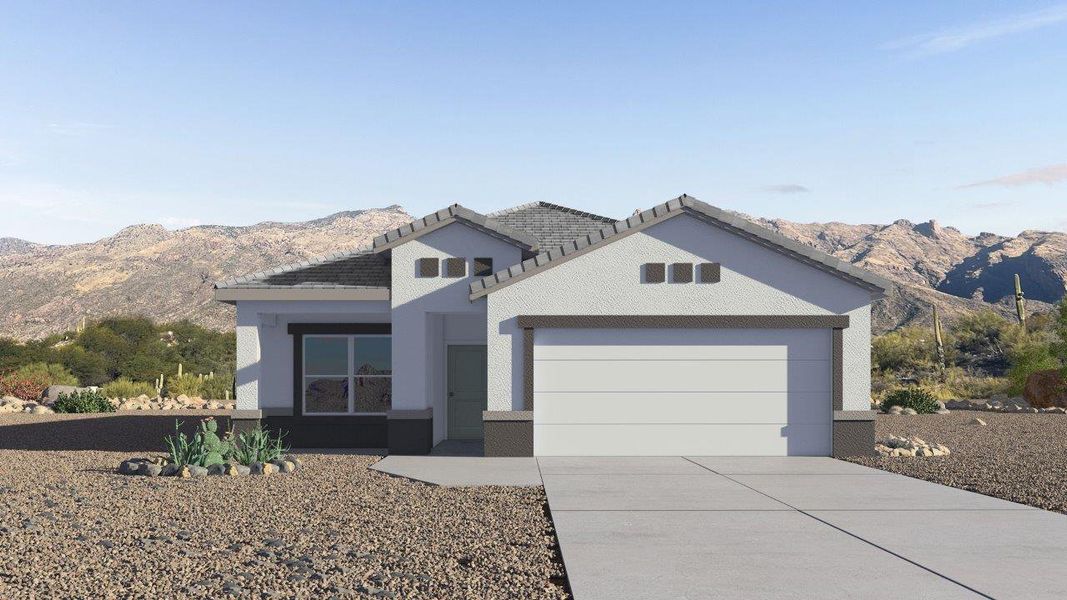 Representative exterior photo of a completed home built from the Baxter by D.R. Horton in Barnett Village, Marana, AZ (Image 24). Representative exterior photo of a completed home built from the Baxter by D.R. Horton in Barnett Village, Marana, AZ (Image 24).