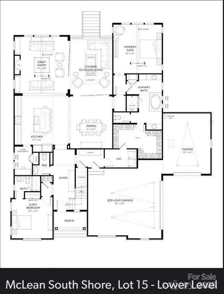 2D floor plan layout of this home in McLean - South Shore, Clover, SC (Image 5).