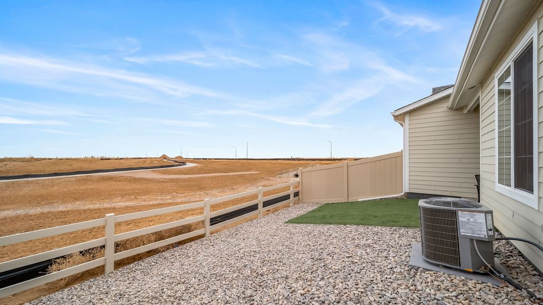 Exterior details and patio area of a home in The Reserve at Green Valley Ranch Aurora, Aurora (Image 28). Exterior details and patio area of a home in The Reserve at Green Valley Ranch Aurora, Aurora (Image 28).