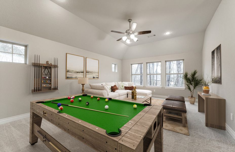Furnished interior view inside a new home in The Highlands 55′, Porter (Image 6).