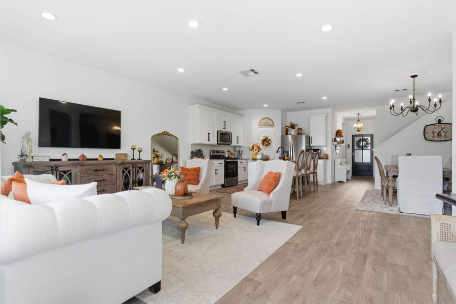 Seamless open-concept layout perfect for modern living and entertaining. Seamless open-concept layout perfect for modern living and entertaining.