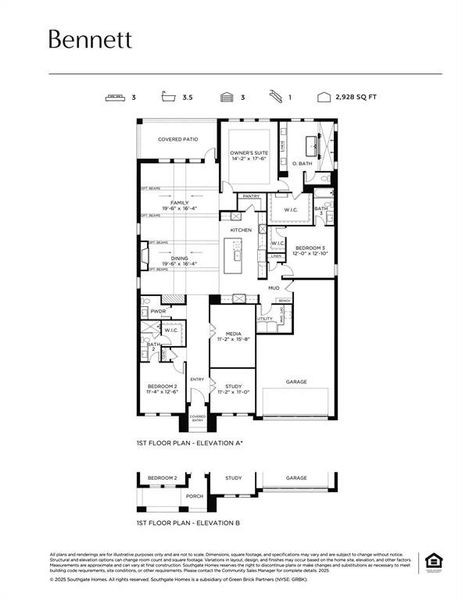 Our beautiful and dramatic single story Bennett plan is your dream home come to life! Our beautiful and dramatic single story Bennett plan is your dream home come to life!