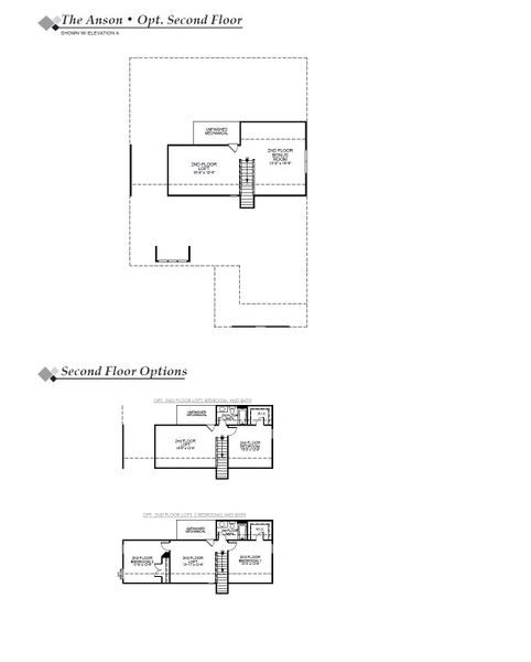 2D floor plan layout for the Anson by Eastwood Homes in The Enclave at French Quarter Creek, Huger, SC (Image 4).
