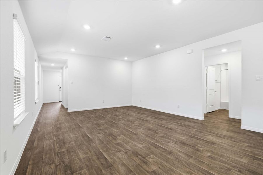 At the front of the home an open concept living and/or dining area adds flexibility for your ideal use of space. At the front of the home an open concept living and/or dining area adds flexibility for your ideal use of space.