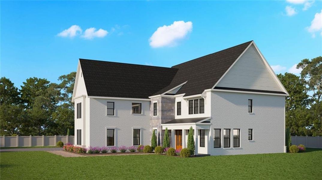 Front exterior of a new home in , Cumming, GA, highlighting curb appeal (Image 3).