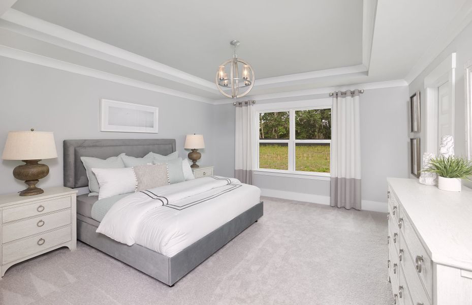 Owner's Suite with tray ceiling and plush flooring. Owner's Suite with tray ceiling and plush flooring.