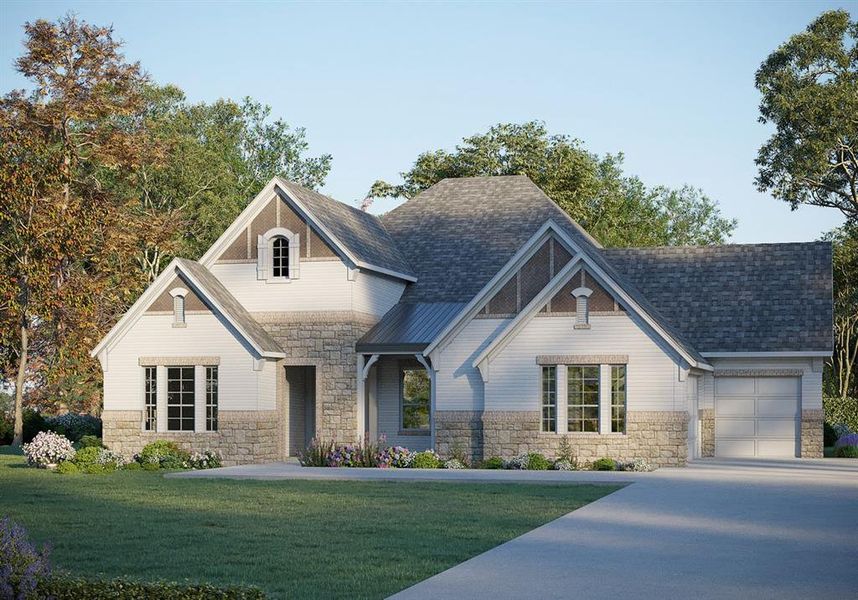 Front exterior of a new home in , Burleson, TX, highlighting curb appeal (Image 1). Front exterior of a new home in , Burleson, TX, highlighting curb appeal (Image 1).