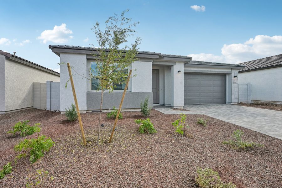 Exterior elevation. Finishes and options may vary by community