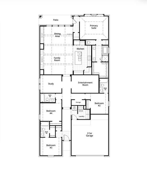 2D floor plan layout for the Surrey by Highland Homes in Monterra, Rockwall, TX (Image 6).