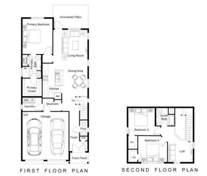 2D floor plan layout for the The Everwood by Greentech Homes LLC in The Farmstead, Chattanooga, TN (Image 3).