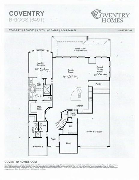 2D floor plan layout of this home in Towne Lake 60', Cypress, TX (Image 4).