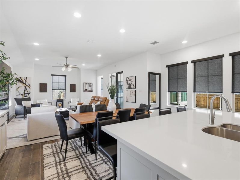 Modern custom-made shades are throughout the home!