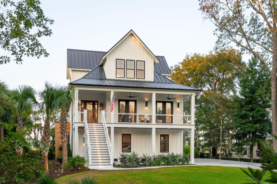 Front exterior of a new home in , Awendaw, SC, highlighting curb appeal (Image 22). Front exterior of a new home in , Awendaw, SC, highlighting curb appeal (Image 22).