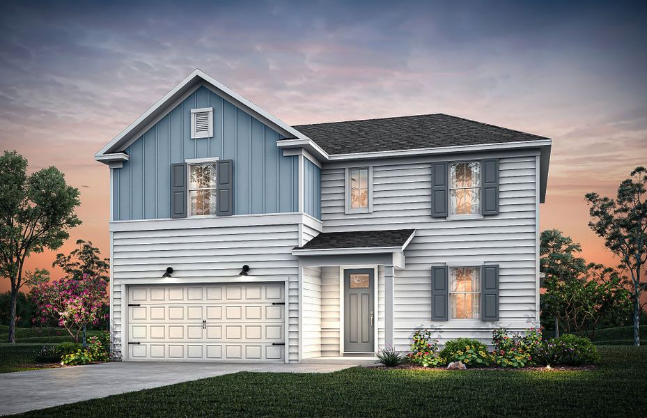 Representative exterior photo of a completed home built from the Winthrop by Pulte Homes in Fox Hollow, Spartanburg, SC (Image 24). Representative exterior photo of a completed home built from the Winthrop by Pulte Homes in Fox Hollow, Spartanburg, SC (Image 24).