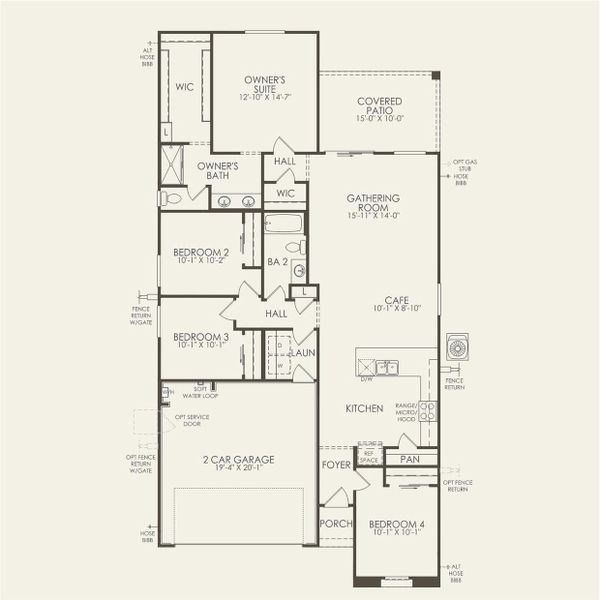 2D floor plan layout for the Hummingbird by Pulte Homes in Shadow Ridge, Avondale, AZ (Image 3). 2D floor plan layout for the Hummingbird by Pulte Homes in Shadow Ridge, Avondale, AZ (Image 3).