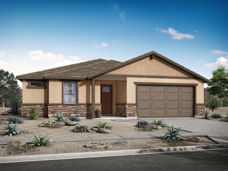 Representative exterior photo of a completed home built from the Flint by Mattamy Homes in Pinnacle at San Tan Heights, San Tan Valley, AZ (Image 2).