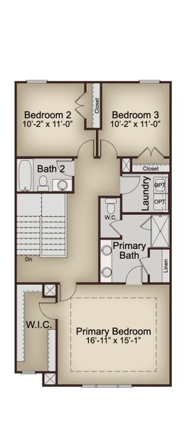 2D floor plan layout for the Kingsbridge by McKinley Homes in Mulberry Summit, Flowery Branch, GA (Image 4).