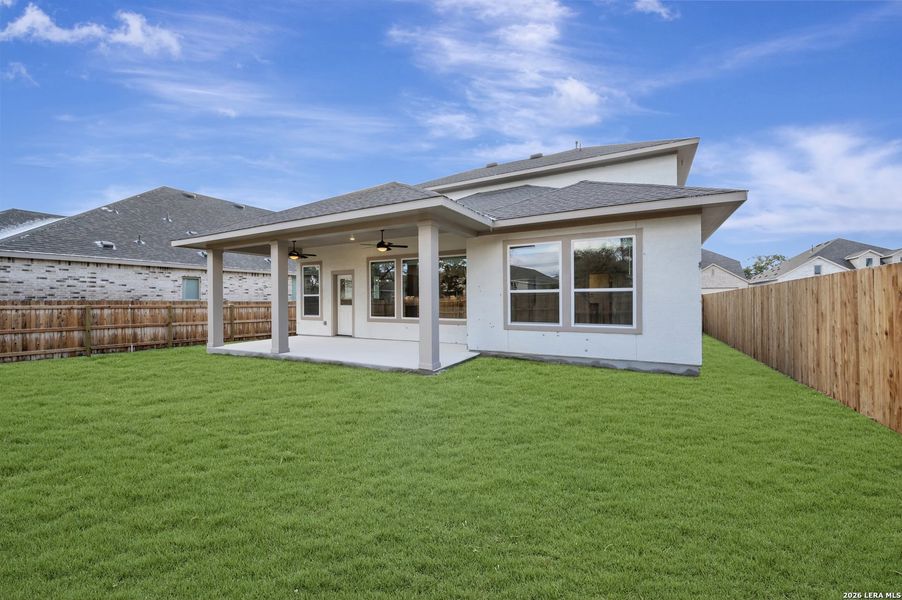 Exterior details and patio area of a home in Davis Ranch 60', San Antonio (Image 22). Exterior details and patio area of a home in Davis Ranch 60', San Antonio (Image 22).