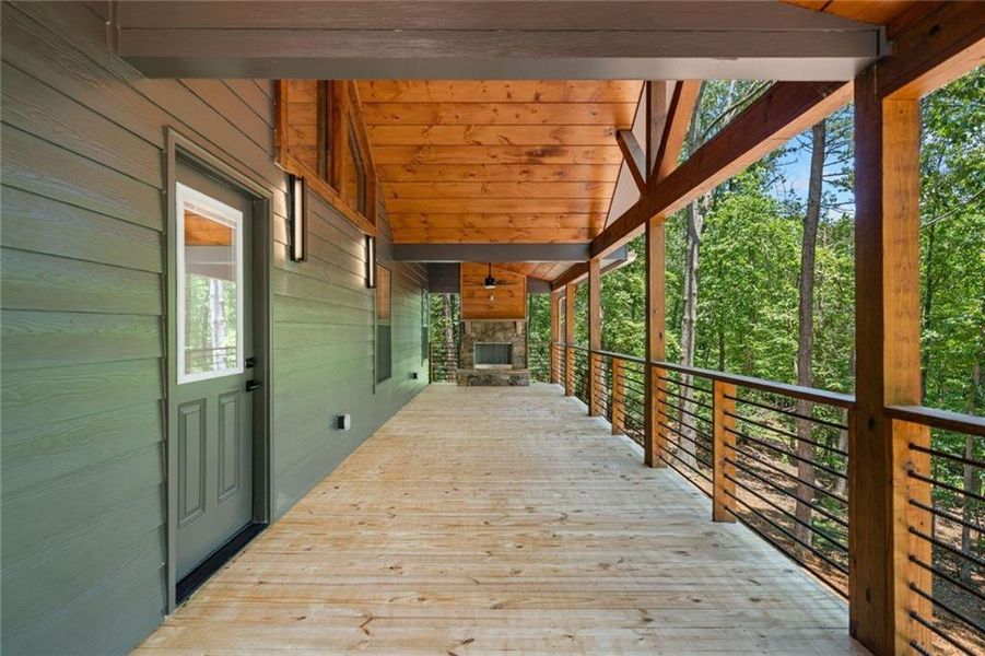 Exterior details and patio area of a home in , Ellijay (Image 29).