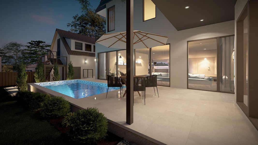 View of pool with patio surround and stairway View of pool with patio surround and stairway