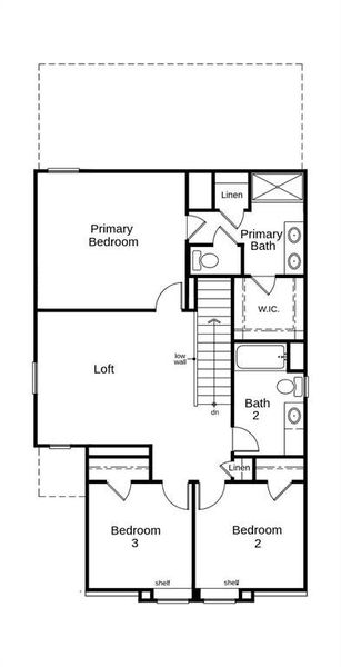 This floor plan features 3 bedrooms, 2 full baths, 1 half bath, and over 1,600 square feet of living space.