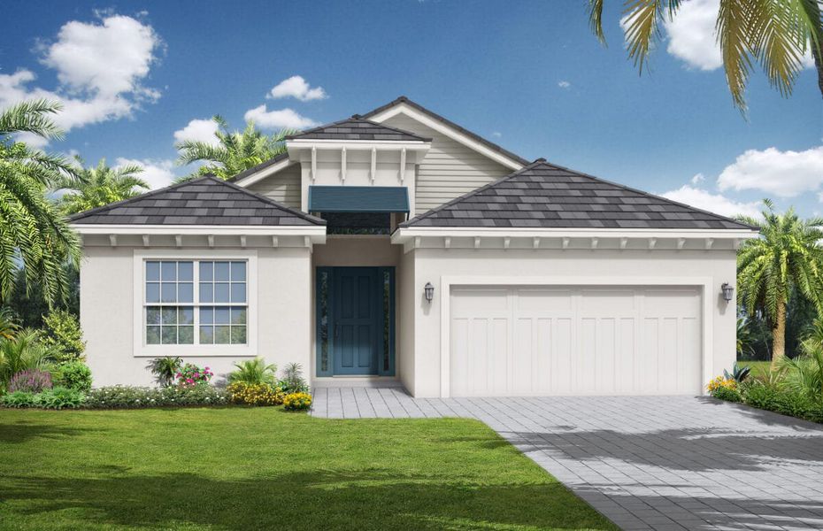 Representative exterior photo of a completed home built from the Grenada 2 by Medallion Home in The Willows, Parrish, FL (Image 8).