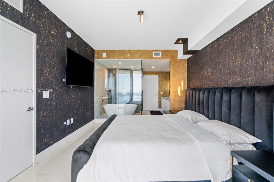 Furnished interior view inside a new home in , Miami (Image 21).