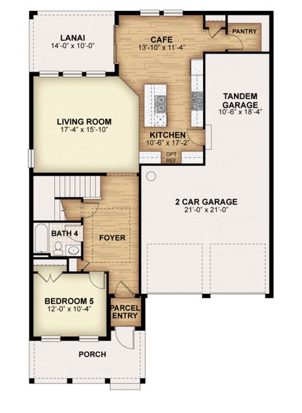 2D floor plan layout of this home in Northlake at Ovation, Winter Garden, FL (Image 4).