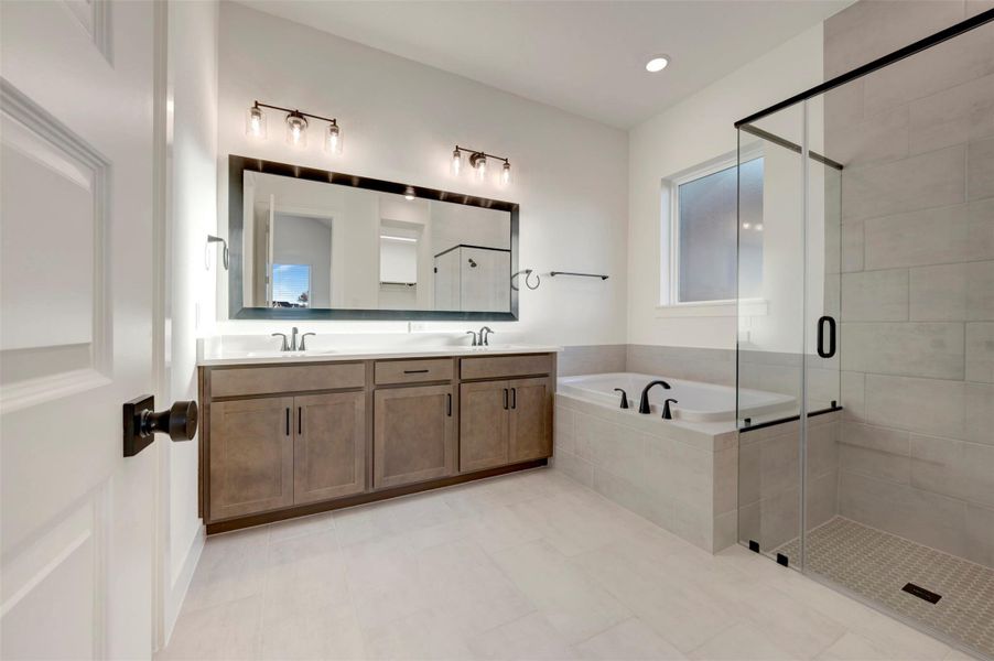 Furnished interior view inside a new home in Elyson 45', Katy (Image 12).