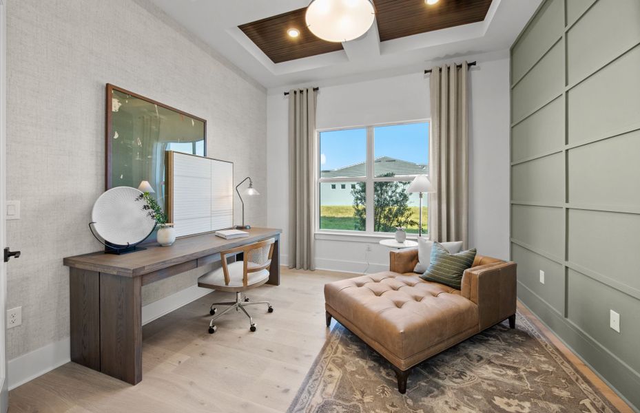 Representative furnished interior of a home built from the Layton Grande by DiVosta in BeachWalk by Manasota Key, Englewood (Image 25).