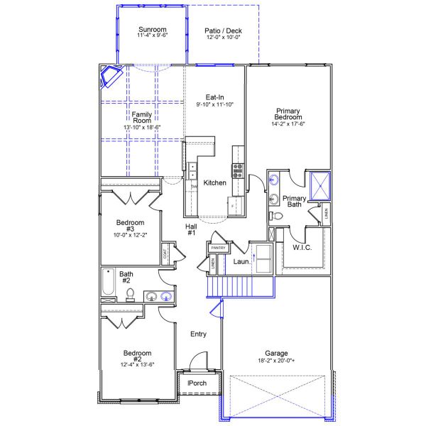 2D floor plan layout of this home in Fieldstone, Lexington, NC (Image 4).