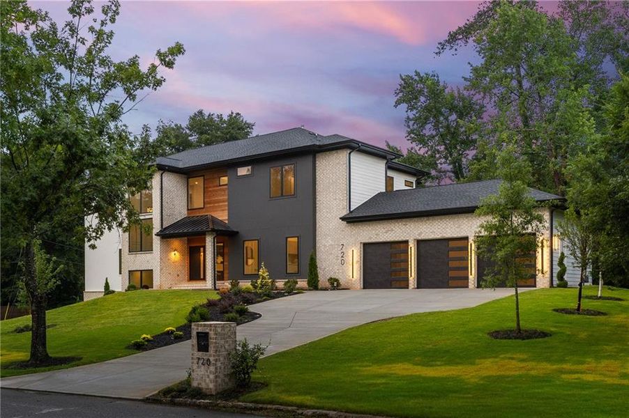 Front exterior of a new home in , Sandy Springs, GA, highlighting curb appeal (Image 1). Front exterior of a new home in , Sandy Springs, GA, highlighting curb appeal (Image 1).