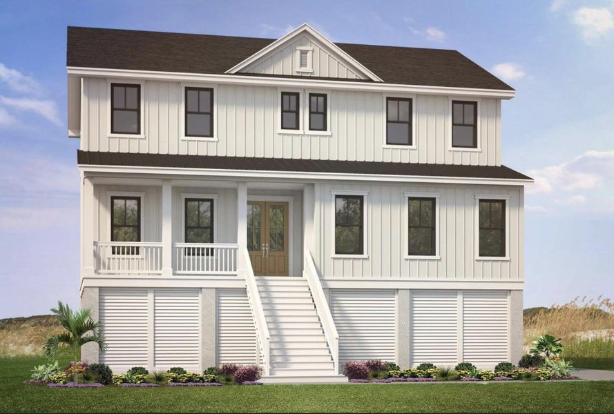 Front exterior of a new home in , Edisto Island, SC, highlighting curb appeal (Image 14).