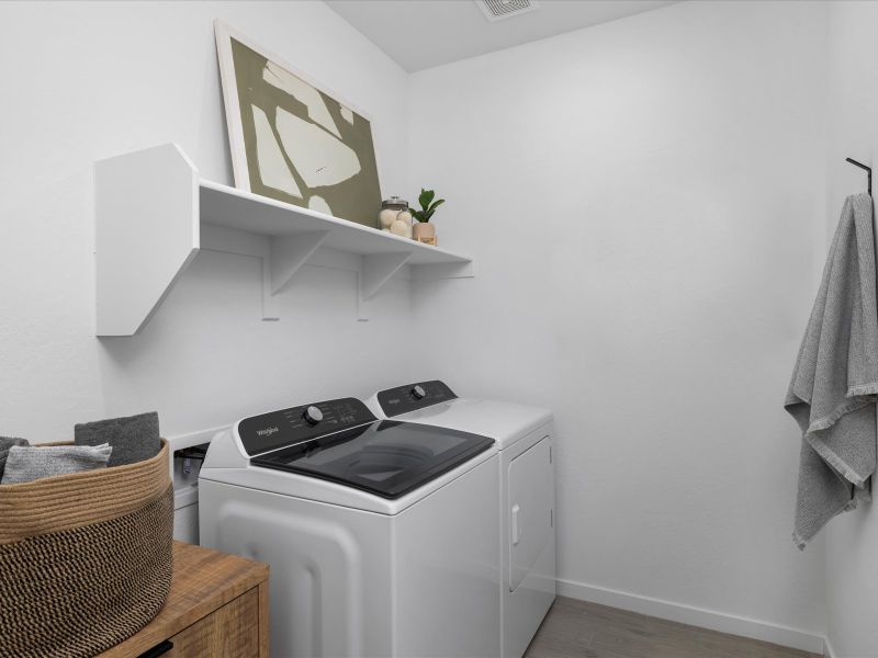 Laundry Room in Lark Floorplan modeled at Allure Vista