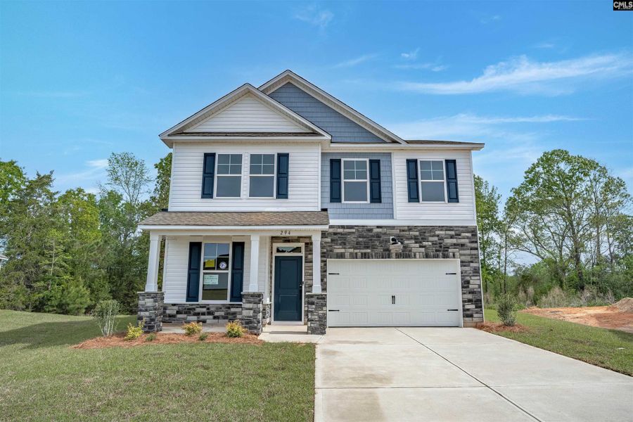 Front exterior of a new home in Rolling Hills, Prosperity, SC, highlighting curb appeal (Image 2). Front exterior of a new home in Rolling Hills, Prosperity, SC, highlighting curb appeal (Image 2).