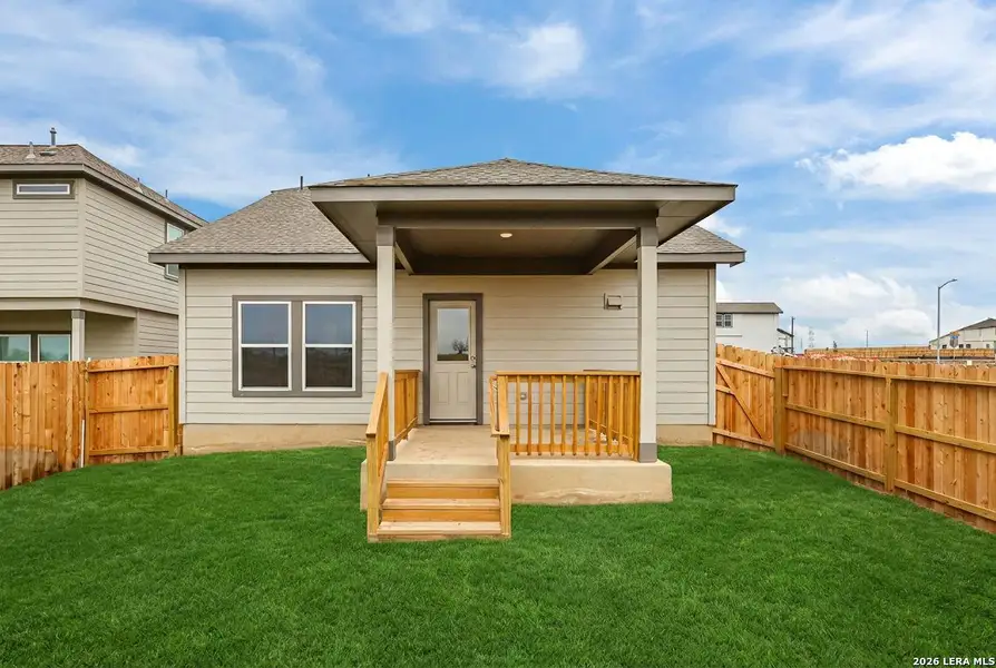 Exterior details and patio area of a home in Garden Grove, San Antonio (Image 4).